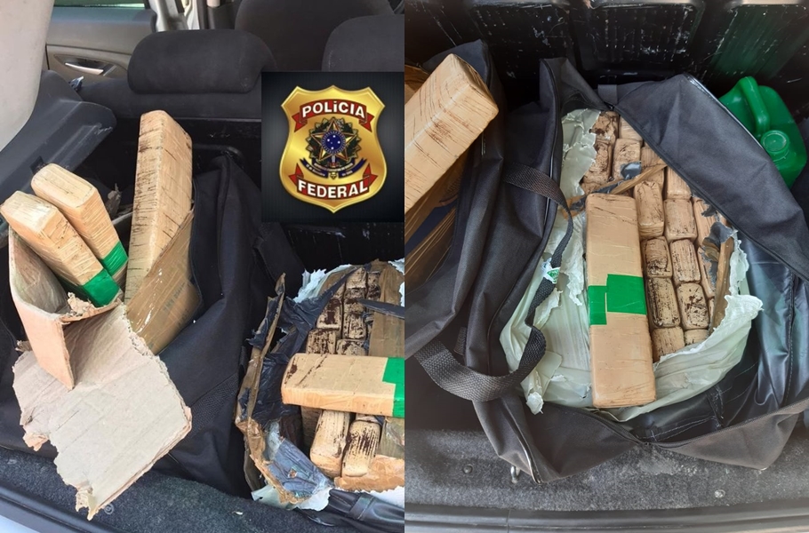 Droga estava escondida em bolsas no interior do veículo