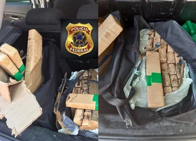 Droga estava escondida em bolsas no interior do veículo
