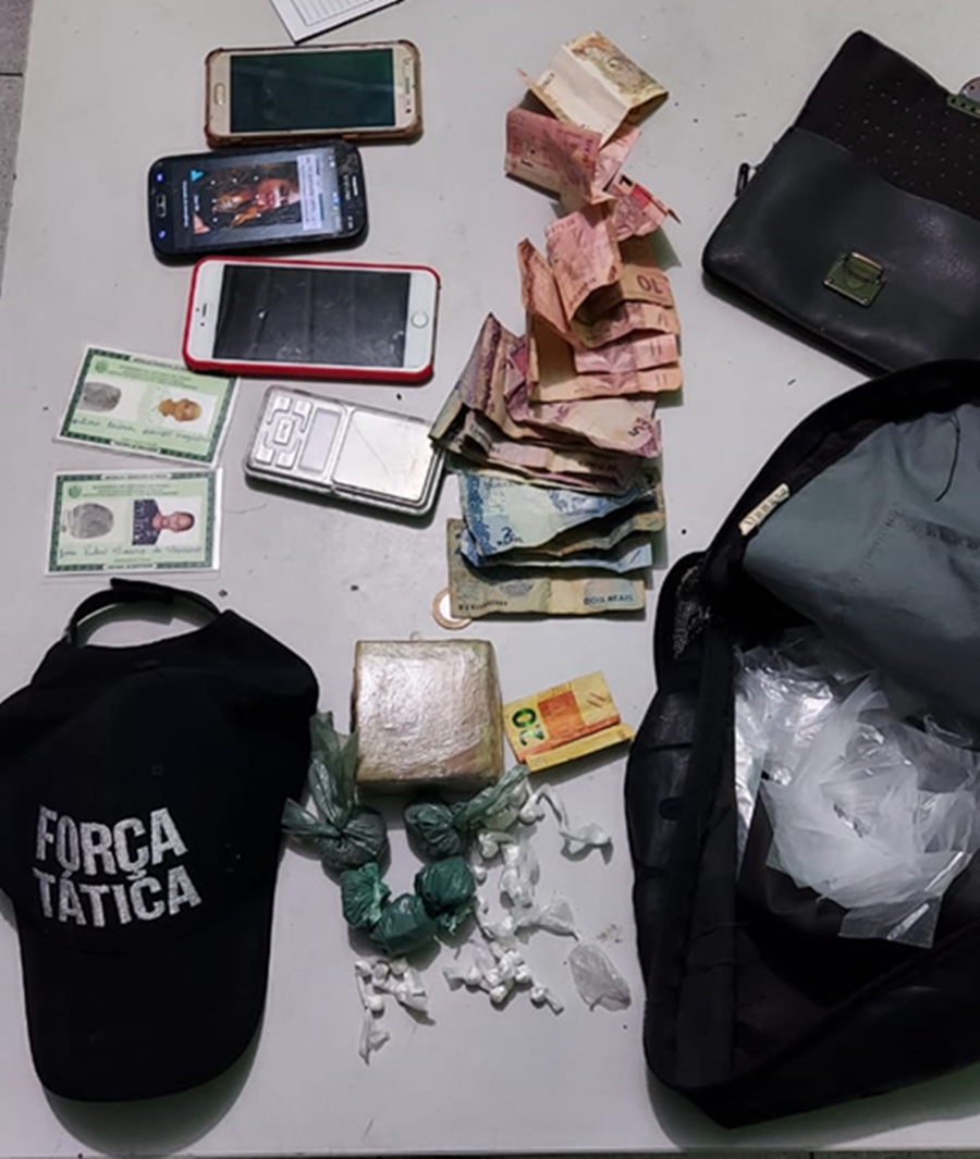 Materiais apreendidos pela Polícia Militar