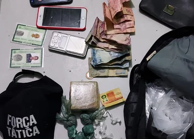 Materiais apreendidos pela Polícia Militar