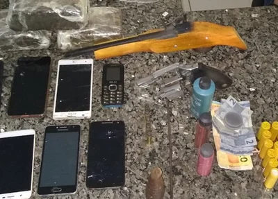 Materiais apreendidos pela Polícia Militar