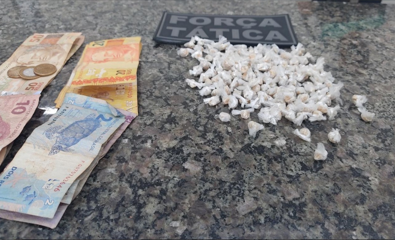 Material apreendido pela Força Tática do 11º BPM