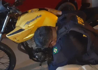 Moto apreendida na BR 343