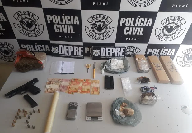 Drogas apreendidas pela DEPRE na zona sudeste de Teresian