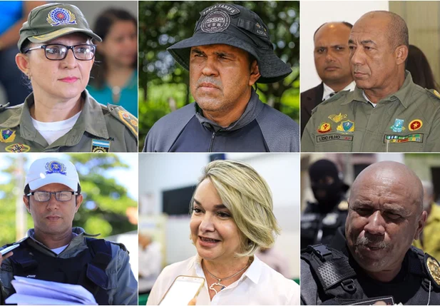 Coronel Júlia Beatriz, Major Audivam Nunes, Coronel Lídio Filho, Cabo Júlio César, Major Elizete e Cabo Mota
