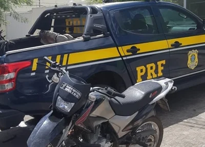 Moto apreendida pela PRF em Campo Maior