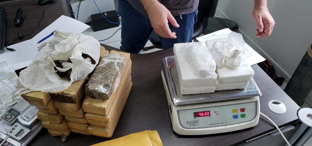 Maconha e cocaína apreendidas pela DENARC em Timon