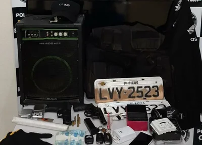 Material apreendido pela Polícia Civil