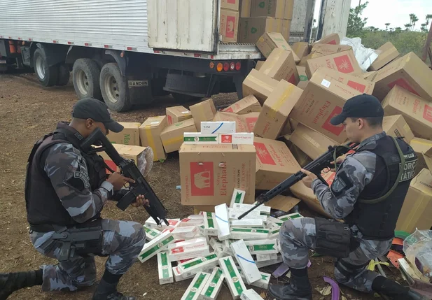 Carga de cigarros contrabandeados foi apreendida