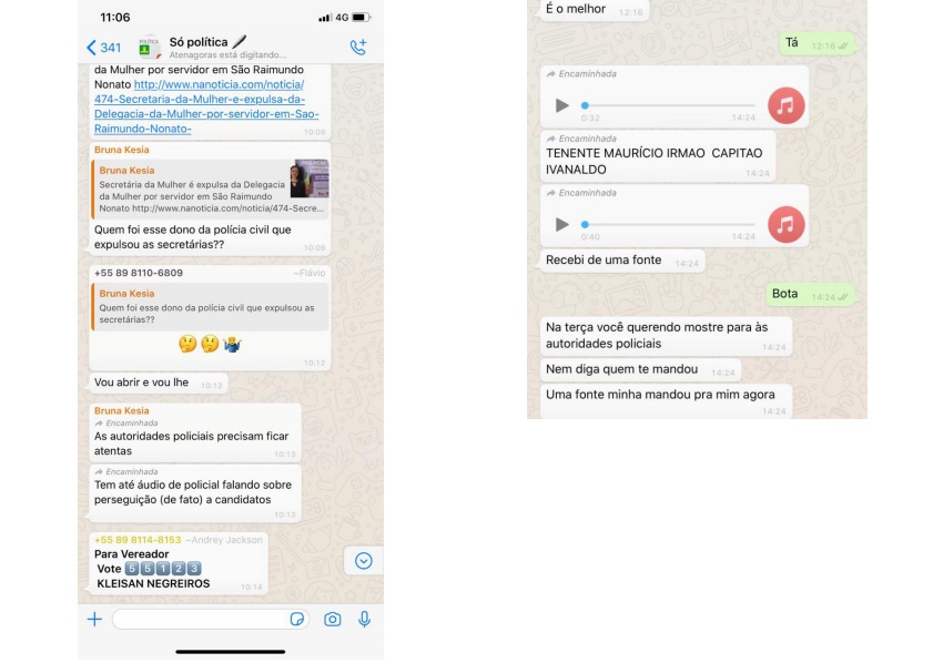 Print da conversa no grupo de whatsapp