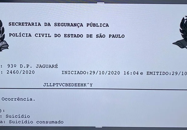 Laudo da Polícia Civil de SP