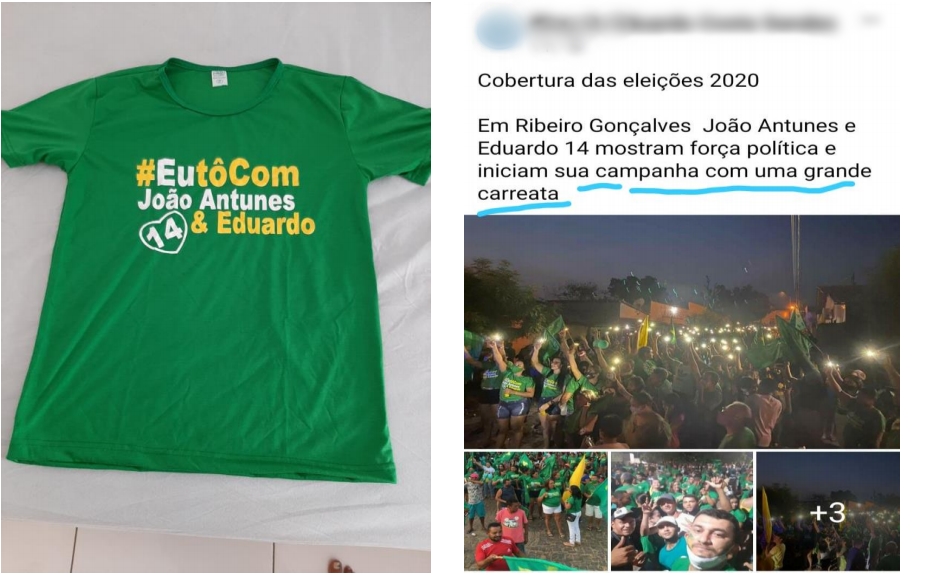 Modelo das camisas que estariam sendo distribuídas