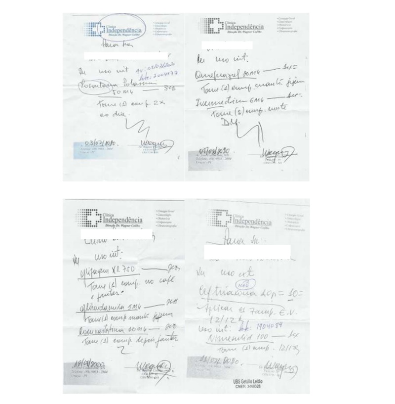 Receituários anexados pela coligação no processo