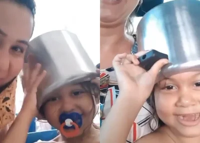 Mãe encontra filha com panela presa na cabeça em Teresina