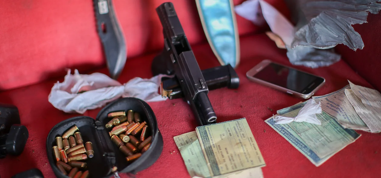 Materiais apreendidos pela Polícia Civil