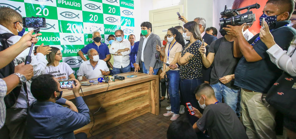 Coletiva de imprensa na sede do PSC