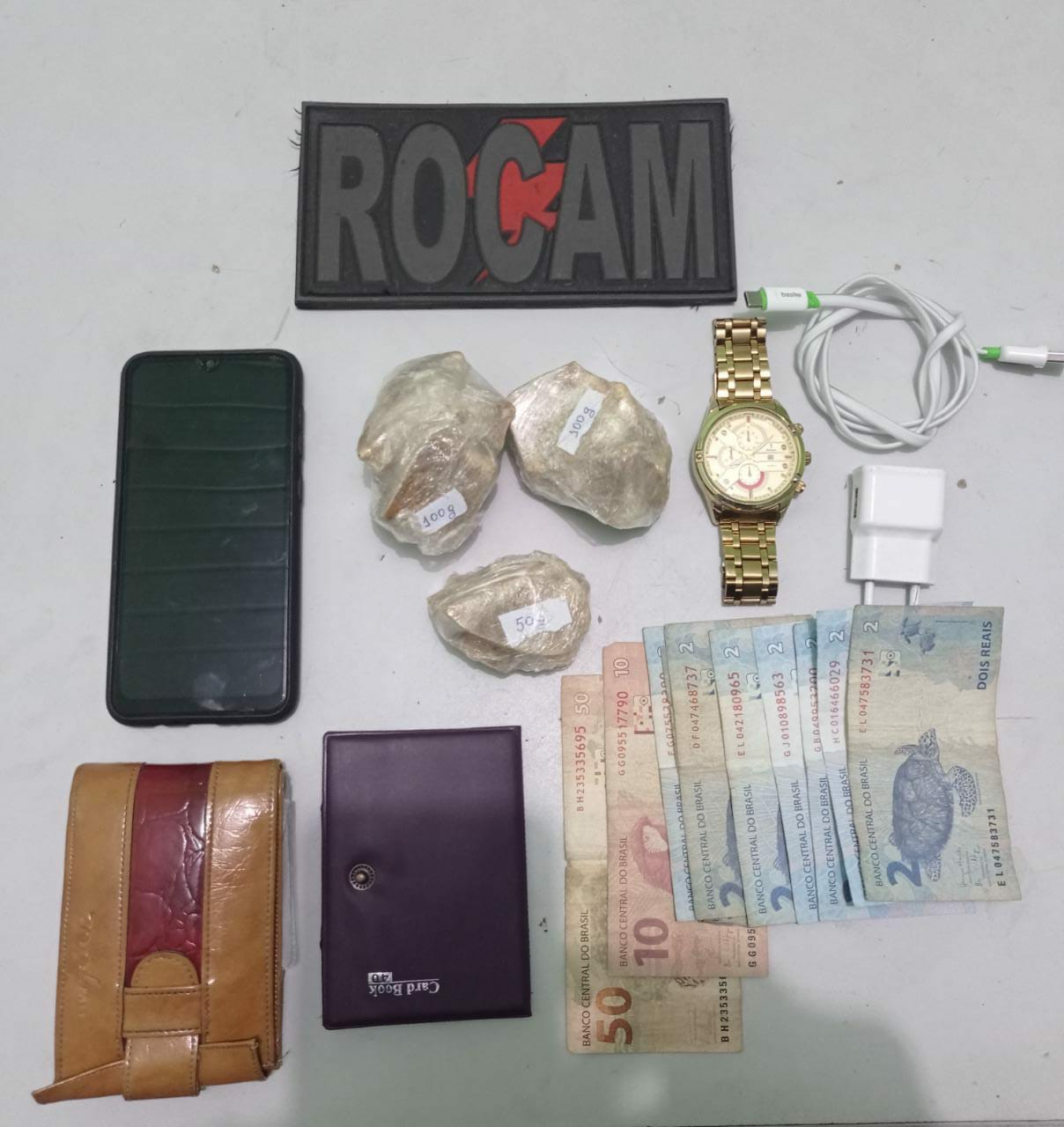 Materiais apreendidos pela ROCAM.