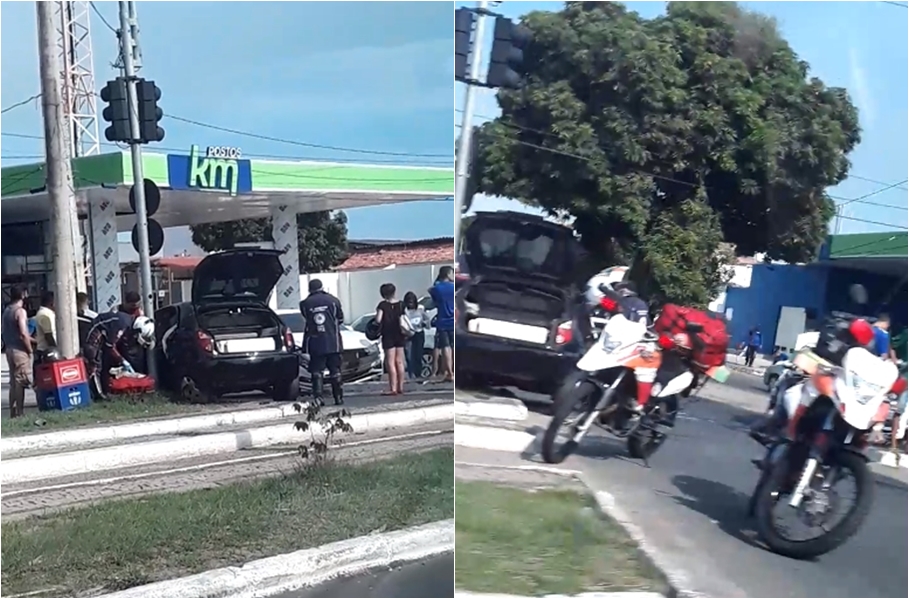 Os veículos colidiram no cruzamento em frente ao Posto KM 