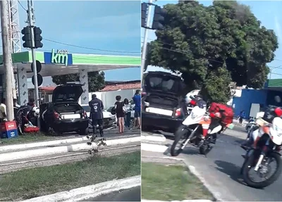 Os veículos colidiram no cruzamento em frente ao Posto KM 