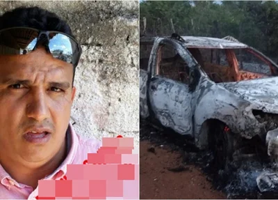 Bandidos destroem carro usado em execução de corretor na Barão de Gurguéia