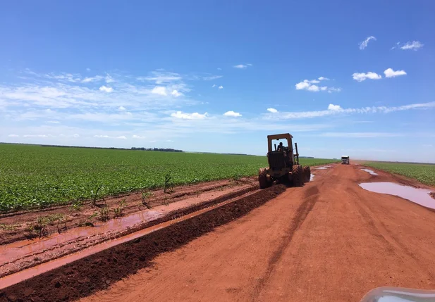 Produtores fazem manutenção das estradas da soja no Cerrado do Piauí