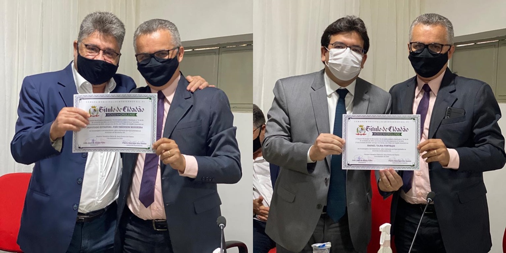 João Mádison e Rafael Fonteles recebendo o título de cidadão monsenhorgilense