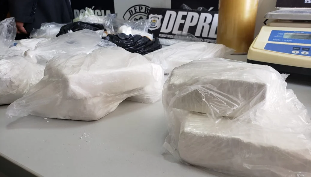 Cocaína apreendida pela DEPRE