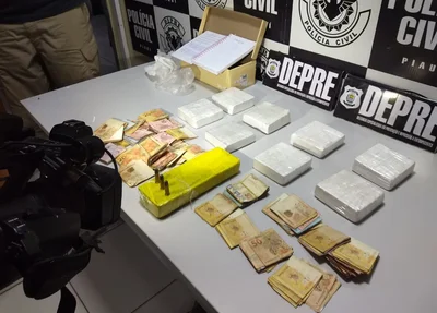 Cocaína apreendida na zona sul de Teresina