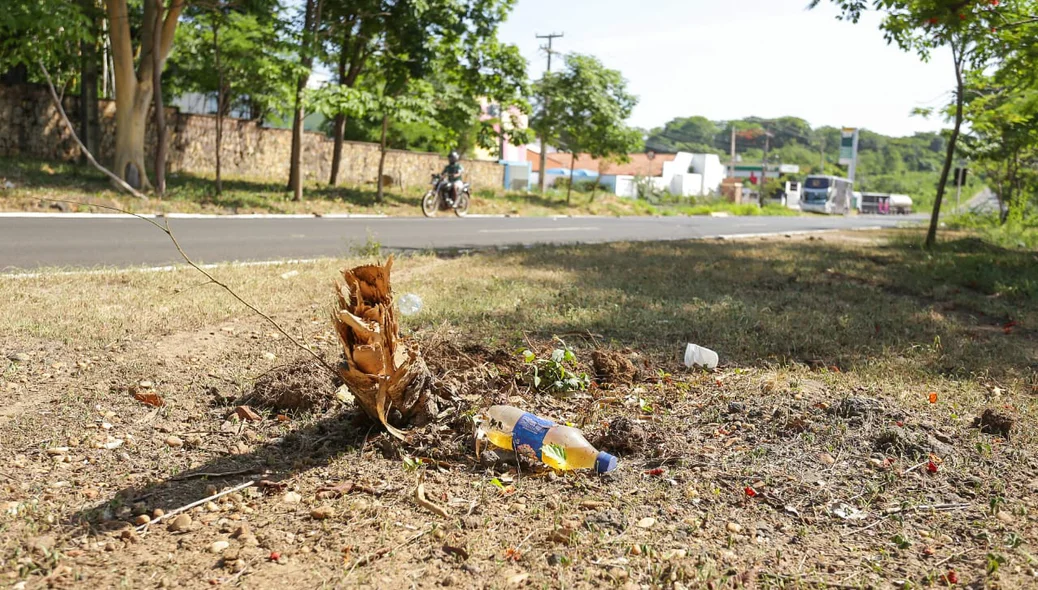 Homem perde controle de veículo e sobe canteiro da Av. João XXlll