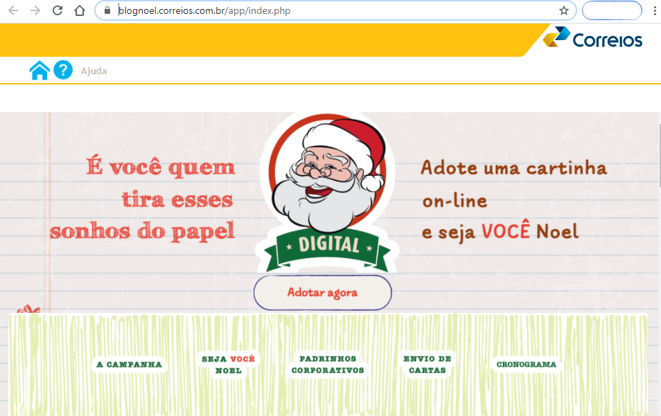 Cartinhas podem ser adotadas no site criado pelo Correios