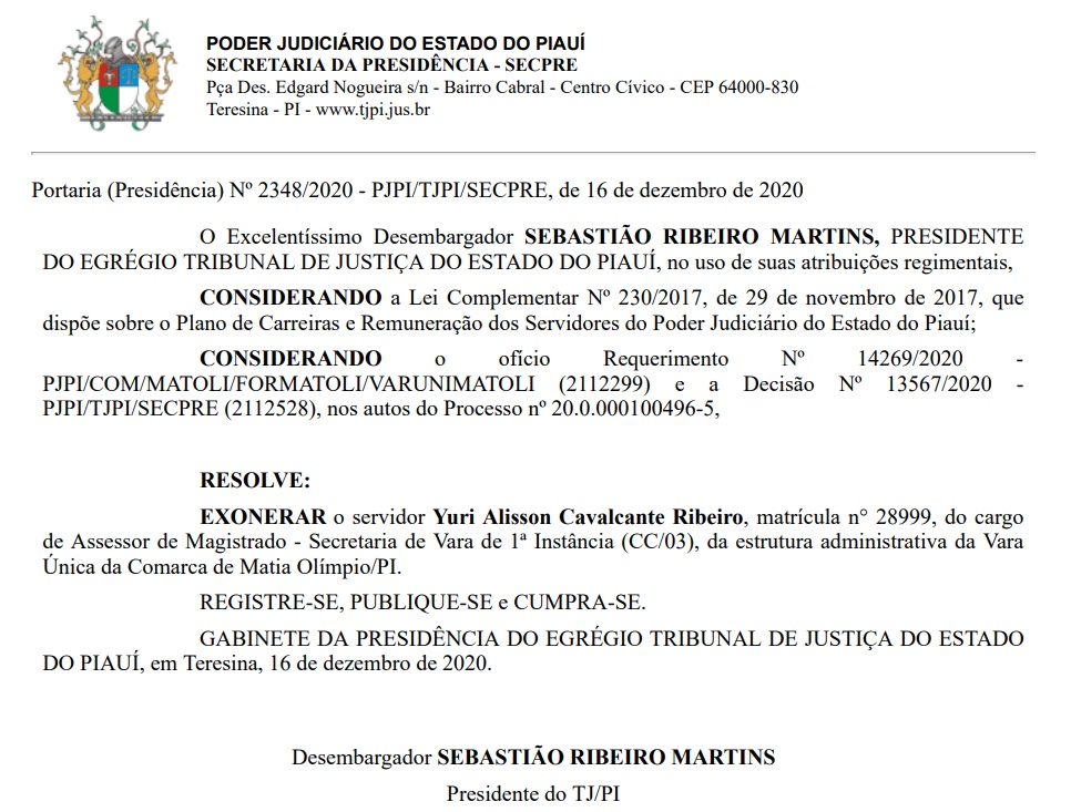Exoneração do servidor