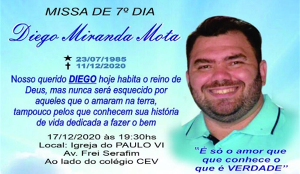 Missa de sétimo dia Diego Mota