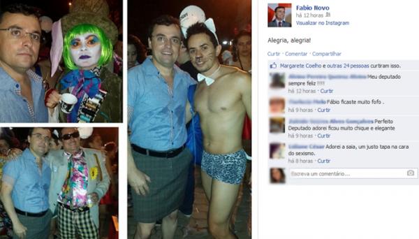 F&aacute;bio Novo publica foto usando saia(Imagem:Reprodu&ccedil;&atilde;o)