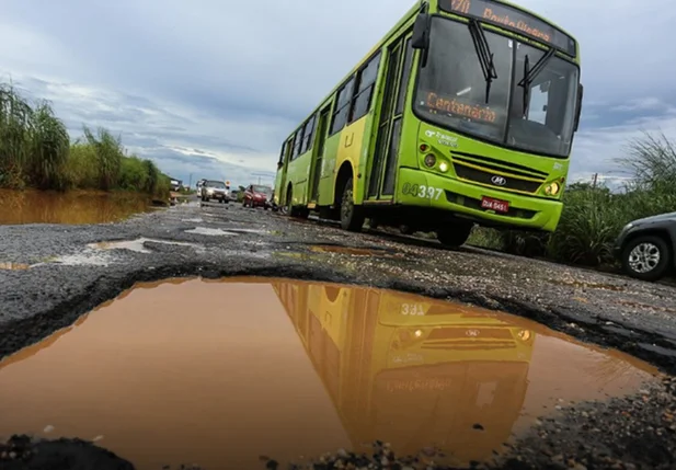 Trecho da BR 316 fica intrafegável após chuvas em Teresina