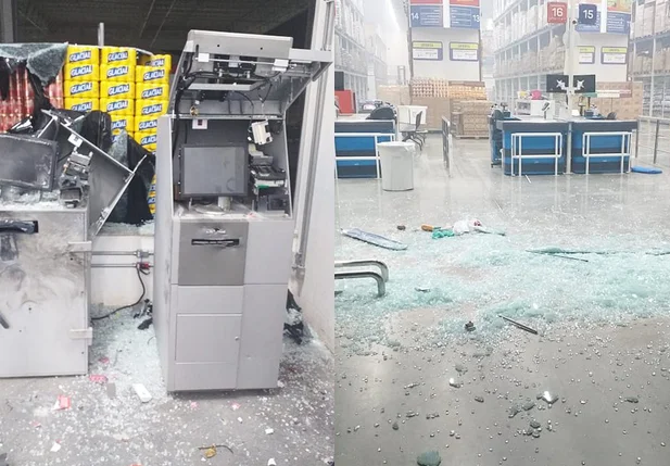 Quadrilha rende segurança e explode caixas eletrônicos no Mix Matheus