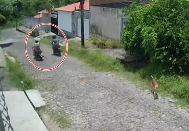 Câmera flagra bandidos roubando moto na zona leste de Teresina